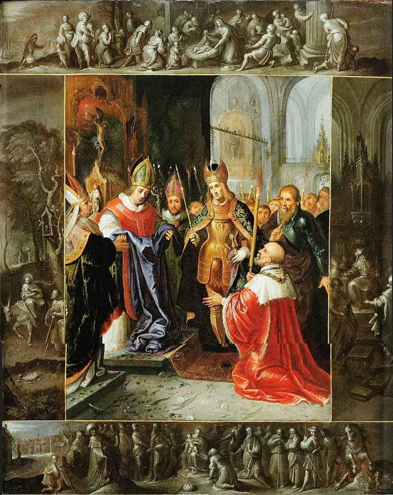 L'imperatore Carlo mostra le vesti della Vergine